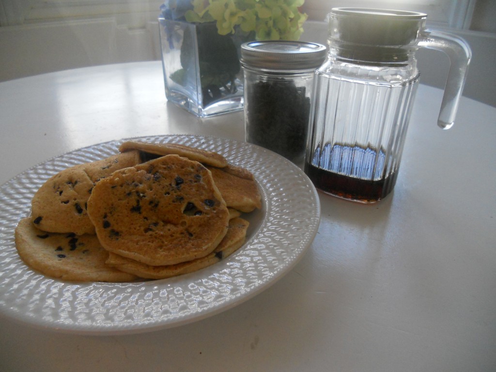 Whole Wheat Pancakes with Lemon and Mini Chocolate Chips