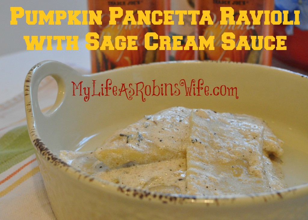 Pumpkin Pancetta Ravioli with Sage Cream Sauce