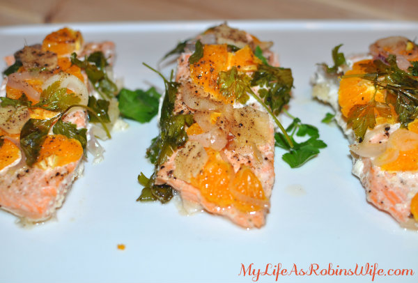 Salmon with Tangerine, Parsley and Shallots by MyLifeAsRobinsWife.com