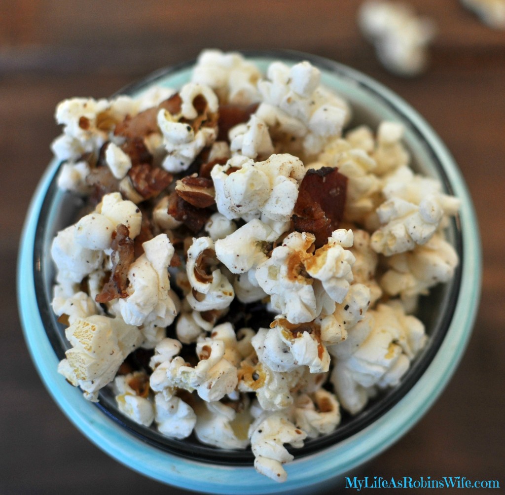 Bacon, Black Pepper and Pecan Popcorn by MyLifeAsRobinsWife.com