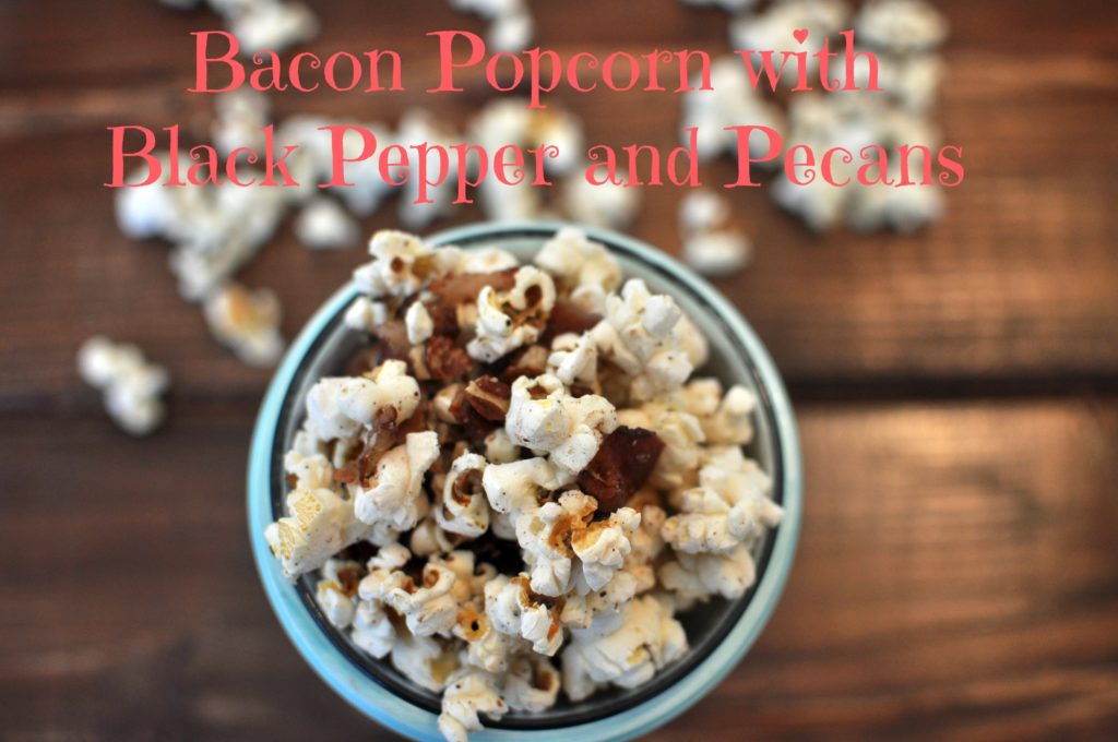 Bacon Popcorn with Black Pepper and Pecans