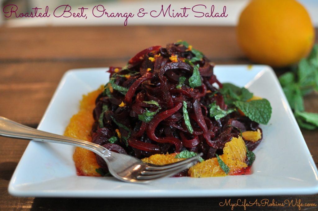 Roasted Beet, Orange and Mint Salad by MyLifeAsRobinsWife.com