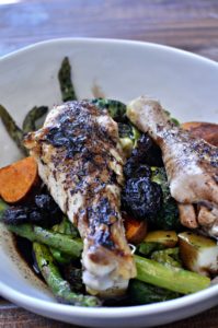 Roast Chicken Legs with Harvest Veggies and Apples