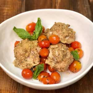 Big Meatballs with Roasted Cherry Tomatoes