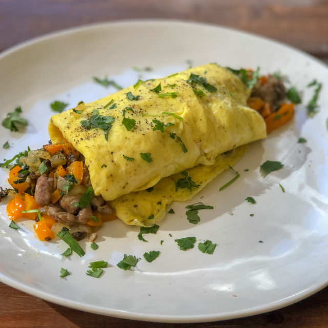 Sausage and Peppers Omelet