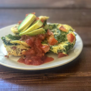 Bacon Spinach and Tomato Egg Cups