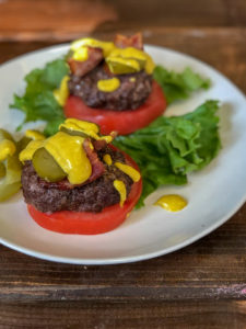 Air Fryer Bacon Burger Slider Stacks