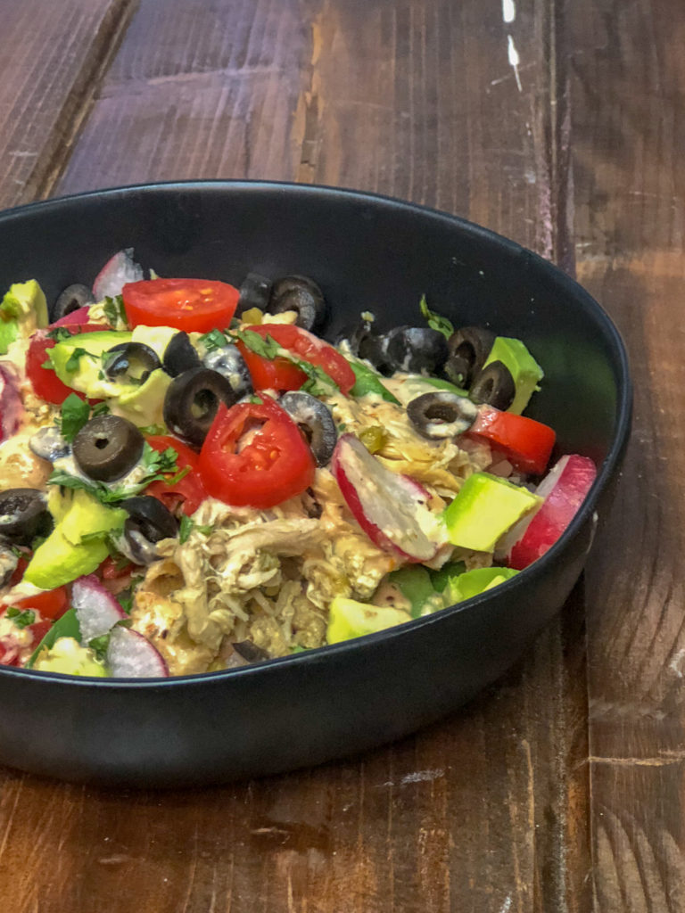 Slow Cooker Chicken Chile Verde Bowls